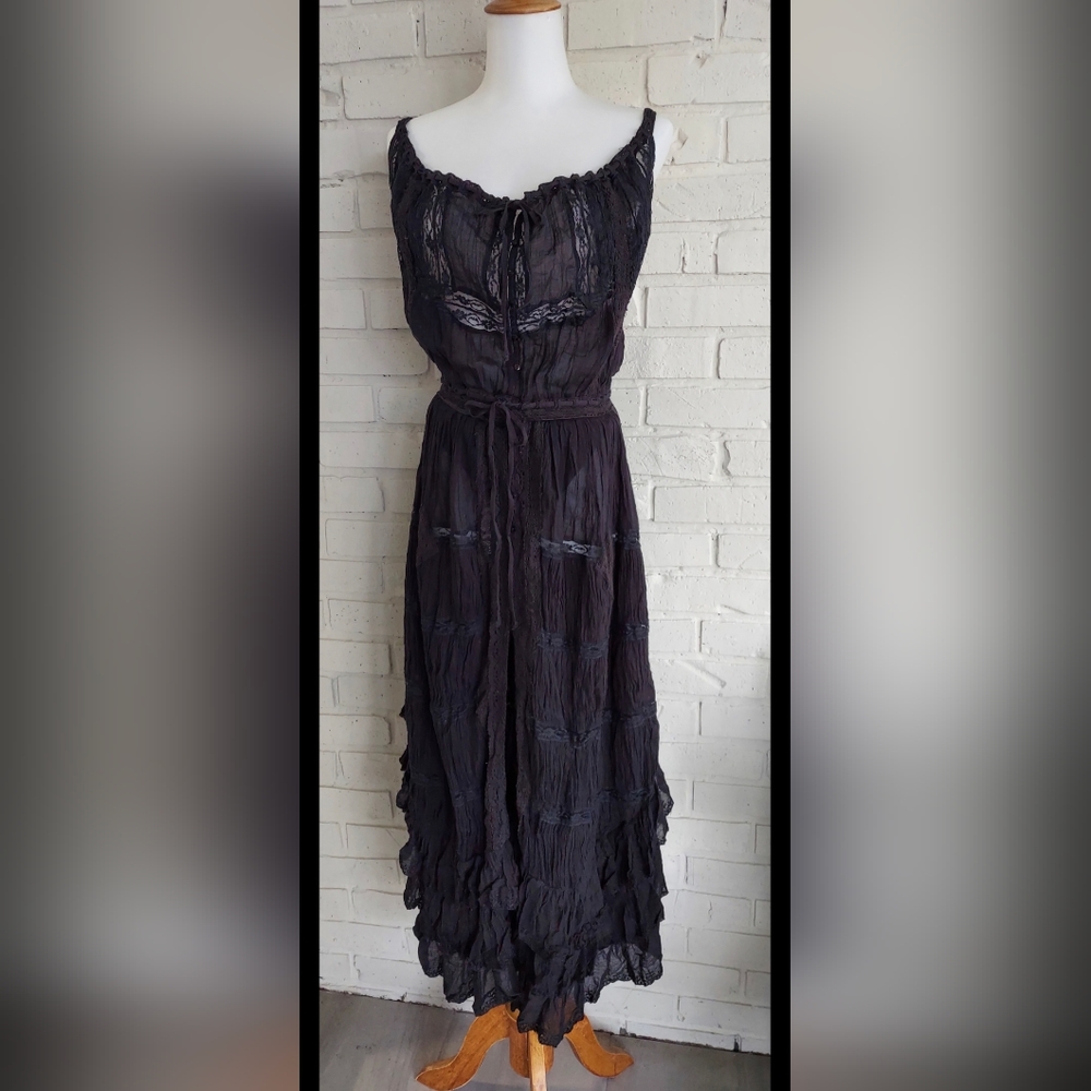 NWOT Free People Intimately Dolly Bodysuit maxi boho lace dress XSmall - Picture 3 of 5